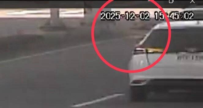 台中一名男子（红圈处），昨天不明原因躺在大里中兴路的行人穿越道和机车优先道上翻滚，警方表示将依法开罚。（民众提供）