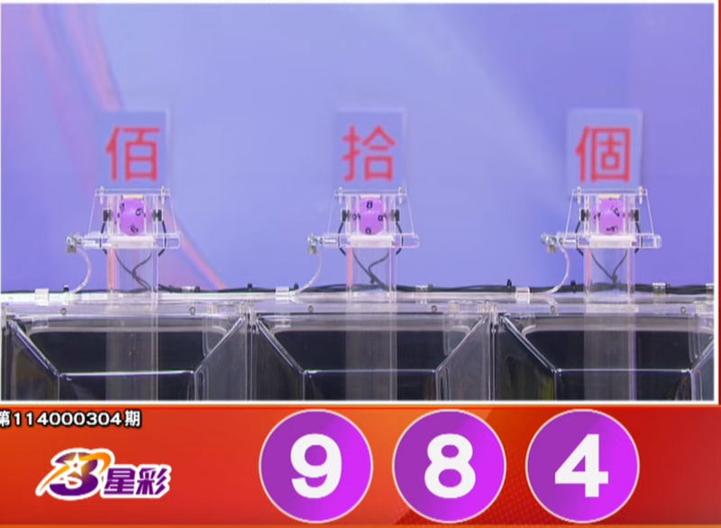 3星彩开奖号码。（撷取自三立iNEWS《全民i彩券》）
