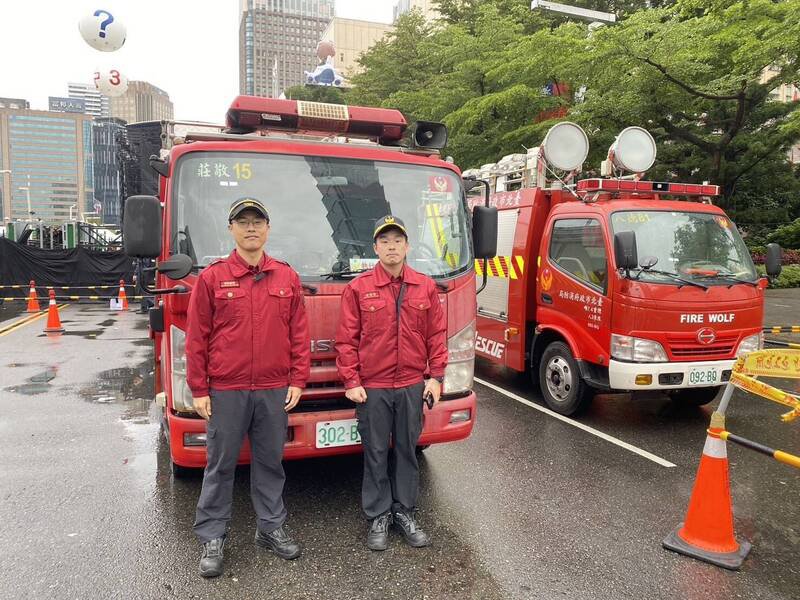 北市消防局首度启动「立体安全防护网」全面升级维安。（记者姚岳宏翻摄）