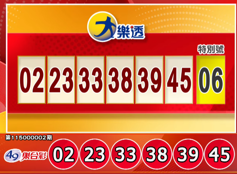 大乐透、49乐合彩开奖号码。（撷取自三立iNEWS《全民i彩券》）