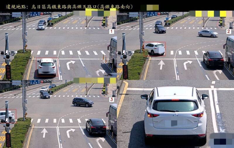 台中市警局在全市68处路口建置交通违规科技执法，2025年前10大科技执法路口就开出17万7901张罚单。（警方提供）
