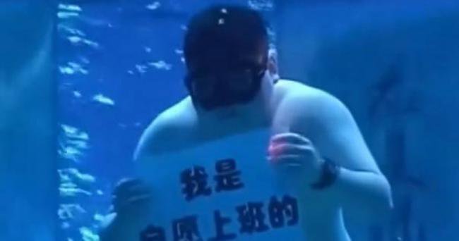 山东115KG大汉扮“胖人鱼”下水表演 真实身分曝
