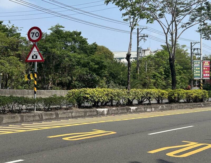 台1线花坛段速限70公里。（图由警方提供）