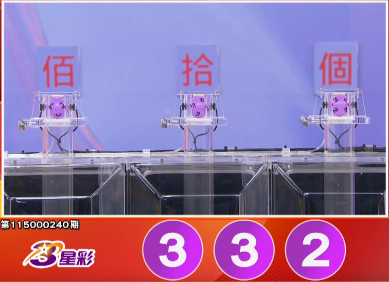 3星彩开奖号码。（撷取自三立iNEWS《全民i彩券》）