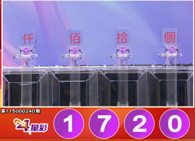 4星彩开奖号码。（撷取自三立iNEWS《全民i彩券》）
